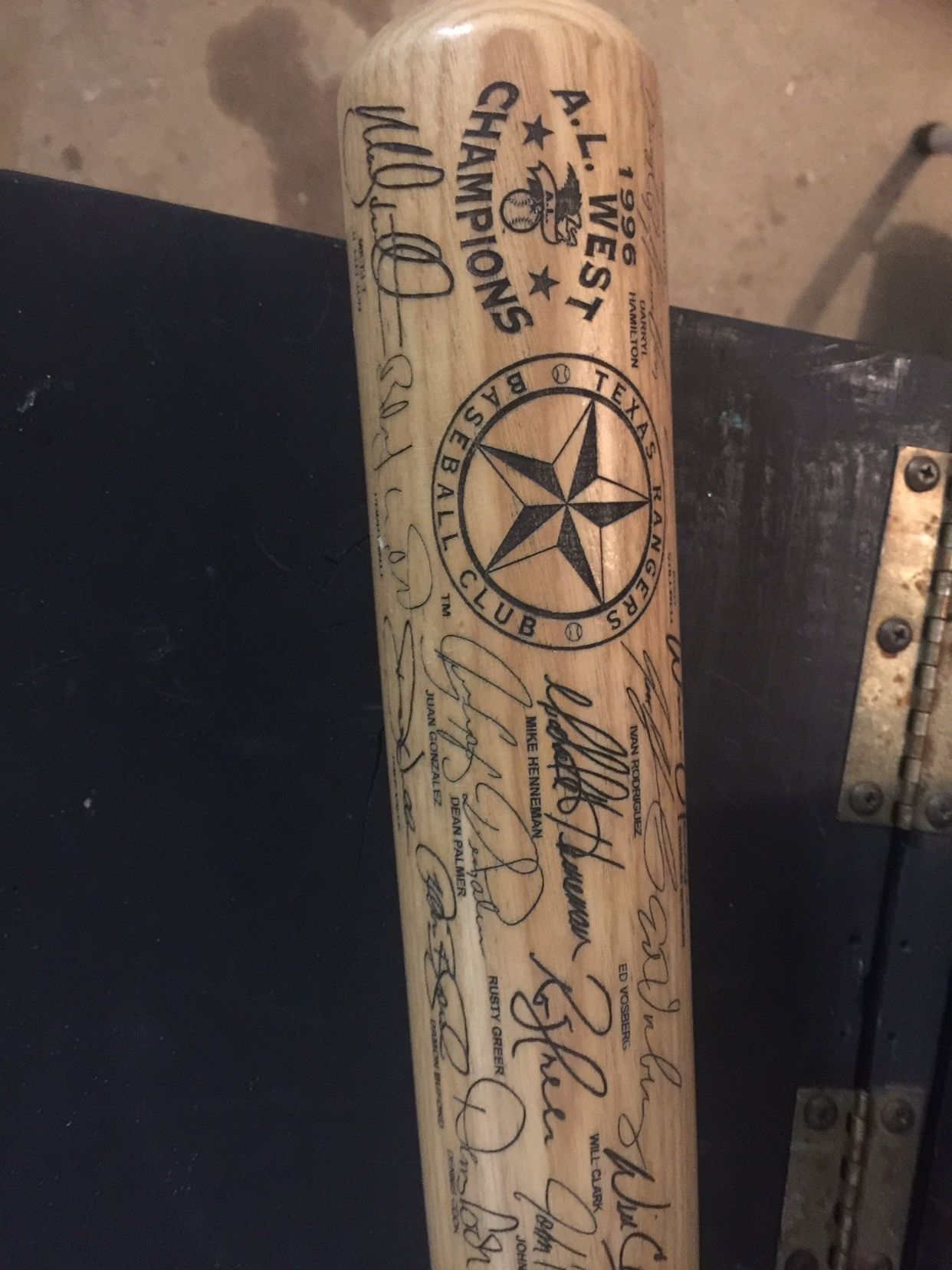 1996 Texas Rangers Signed Baseball Bat