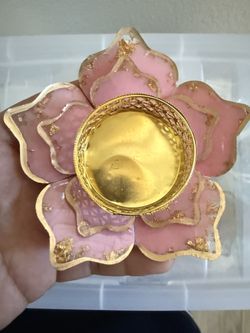 Pink Handmade Resin Tealight Candle Holder