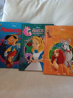 Disney Books Alice Pinocchio Lady &The Tramp 12 Inches Excellent Condition 