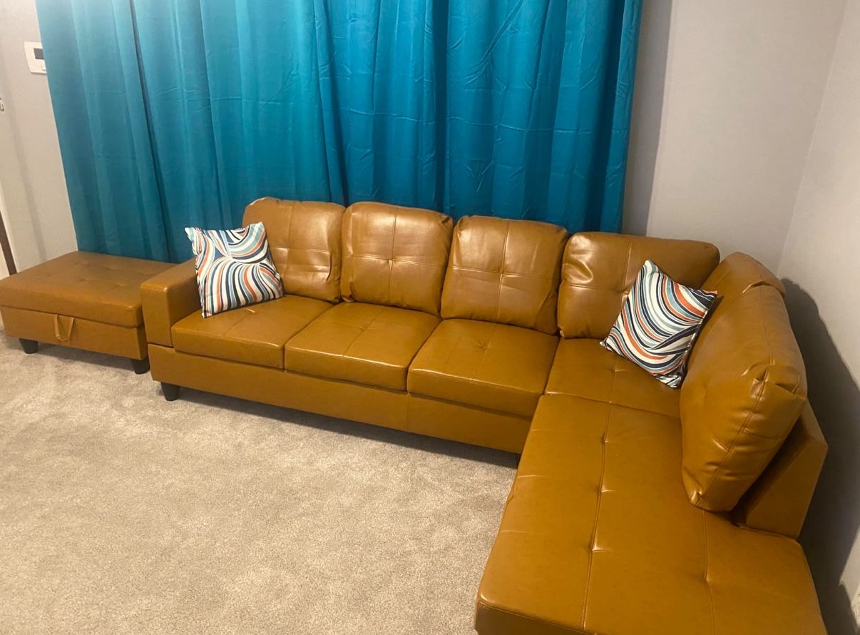 New Sectional + Storage Ottoman  — Left or Right Chaise — Delivery Available 