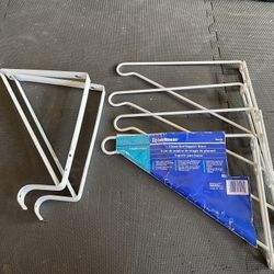 Closet Clothes Hanging Rod Holder With Supports