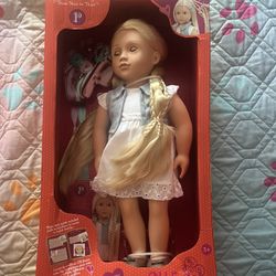 NEW!! Our Generation Phoebe Doll From Hair to There, with Extendable Hair