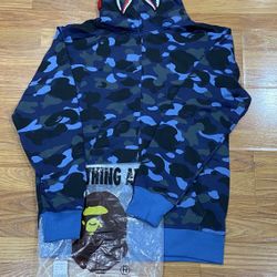 Blue Camo Bape Hoodie Fits A Size Large 