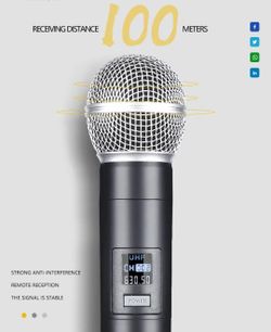 New In Box Dual Uhf Microphone Set For Band Dj Kj Karaoke Like Shure Thumbnail