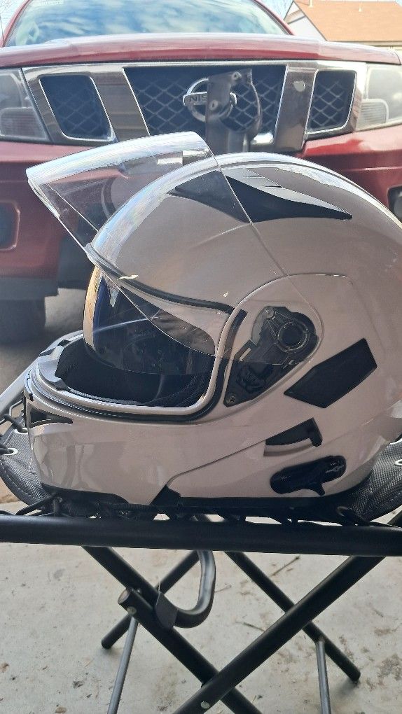 XXL white ILM motorcycle Helmet Freedcon Bluetooth