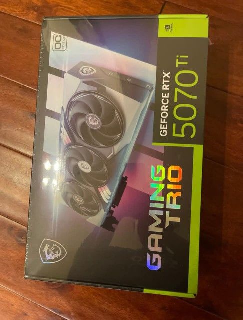MSI NVIDIA GeForce RTX 5070Ti
Gaming Trio OC PLUS 16GB
GDDR7 PCIe Gen5 GPU BLACK