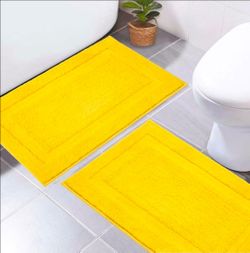 SHACOS Soft Microfiber Yellow Bathroom Rugs Sets 2 Pieces 32x20 inch
Absorbent Plush Bath Rugs, Non Slip Washable Shaggy Bath Mats, Fluffy Bathroom Ru
