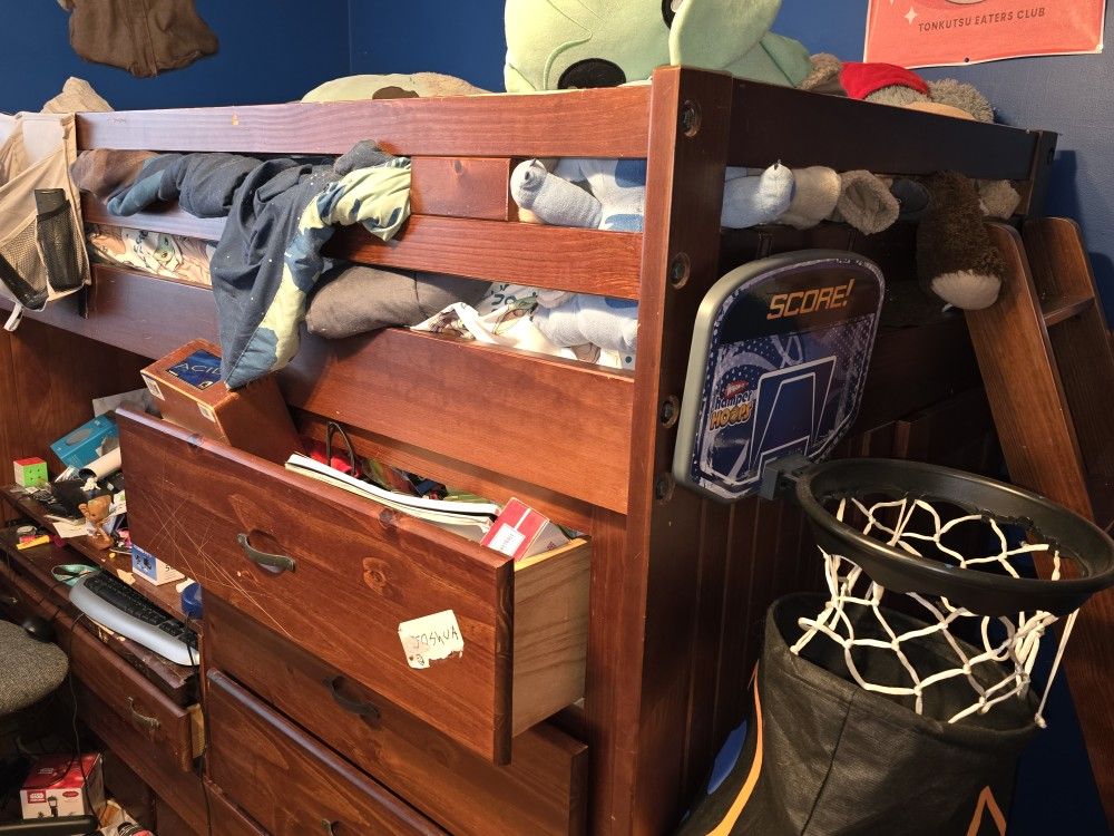 Bunk Bed With Desk And Drawers $200 OBO