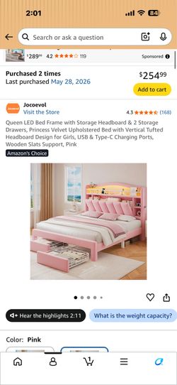 Pink Queen Bed Frame