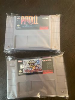 SNES Pitfall Mayan Adventure & Weaponlord Cartridges
