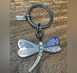 Rare vintage coach x swarovski dragon fly keychain