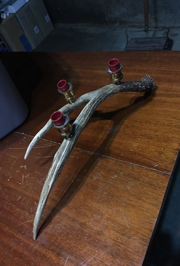 Antler candle holder