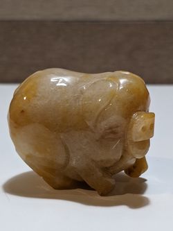 VINTAGE AVENTURINE (Quartz) HEALING Stone - Standing Pig Figurine