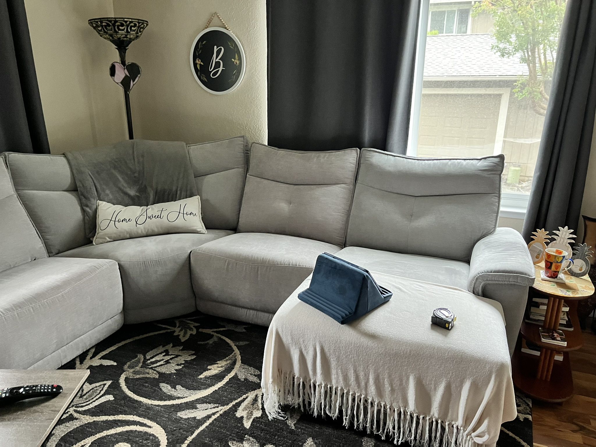 Light Gray Fabric Sectional Sofa