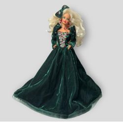 1991 Happy Holidays Barbie W/orig. Stand