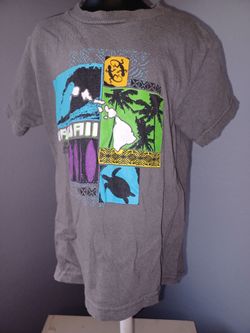 Gray Hawaii Graphic T-Shirt  youth small