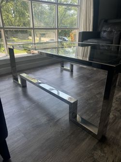 Elegant Chrome Glass Coffee Table
