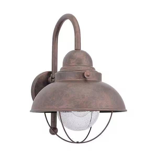 Sebring 1-Light Weathered Copper Outdoor Wall Lantern Sconce