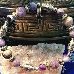 Metamorphic amethy silver fobs large.