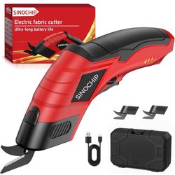 Electric Scissors for Cardboard Cutting, 2000mAh cell 12000RPM High-Power Box Cutter with Dual Blades & Safety Lock Suitable for fabrics, cardboard, p