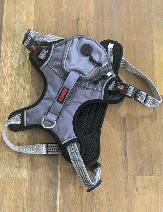 Kong Reflective Medium Harness With Pockets Grey