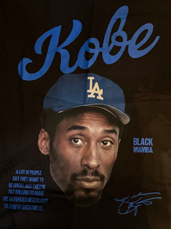 Kobe Bryant LA Dodgers Hat "Black Mamba" Graphic T-Shirt | Size XL | Los Angeles Legend Tribute Tee