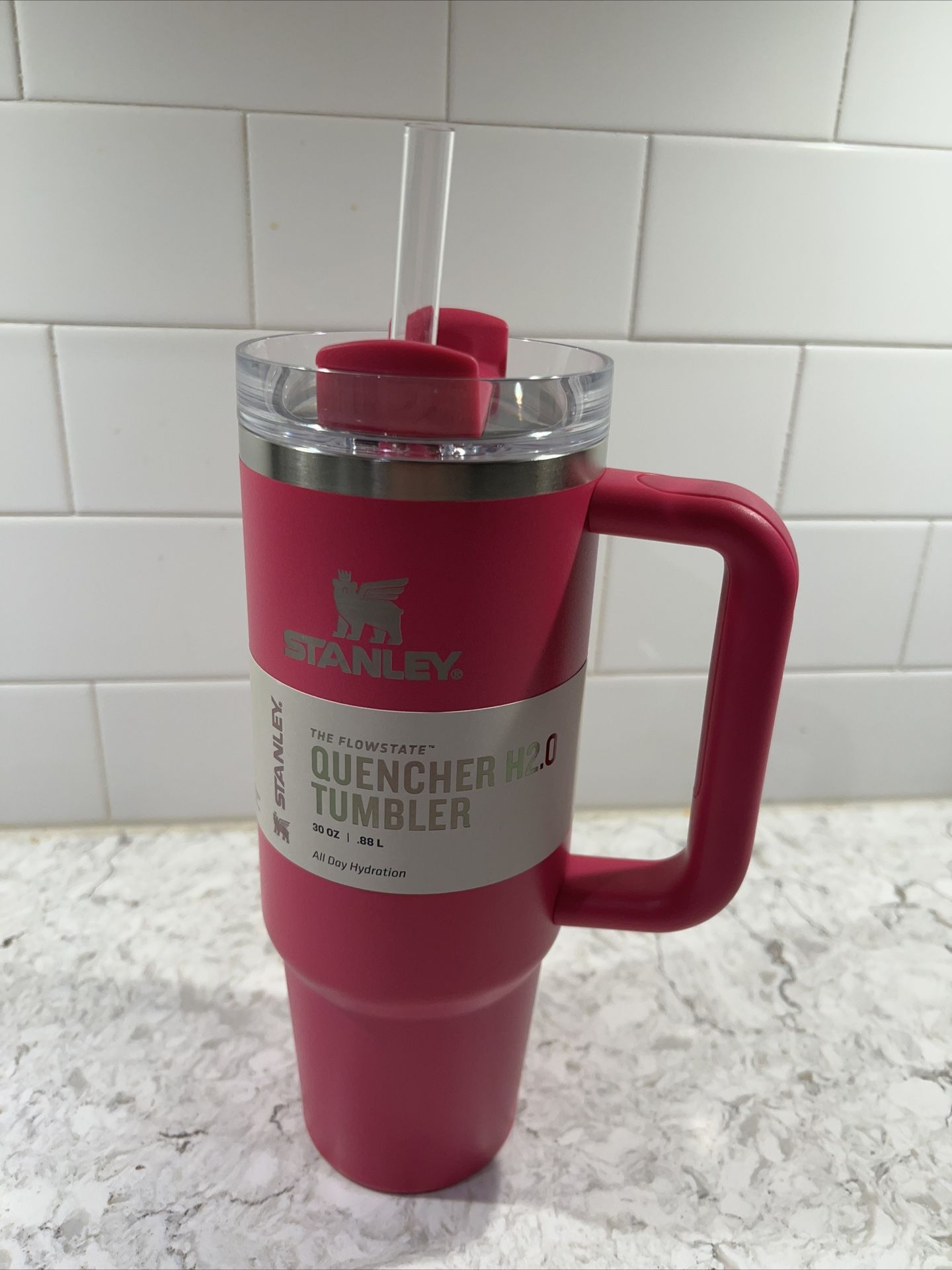 Stanley Camelia Hot Pink 30 Oz Quencher H2.0 Tumbler NEW!