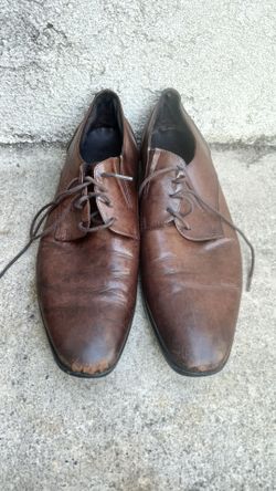 EUC Mens Express Leather Brown Oxford Shoes Size 9.5