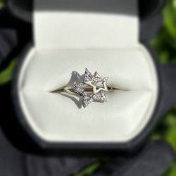 Jewelry 10k solid white gold diamonds 0.2CTW ring sz 6.50