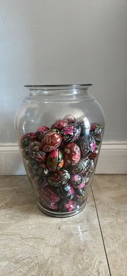 Vase Filled With Decorative Eggs 