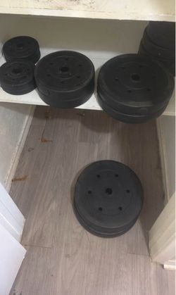 Black Plastic Weight Plates Set