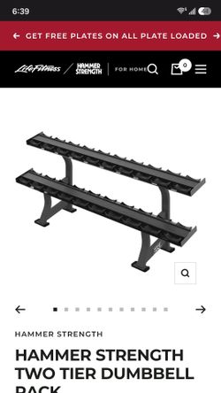 Hammer Strength dumbbell rack