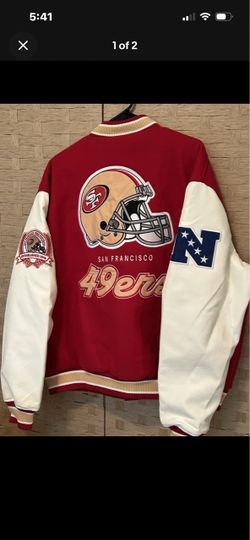 San Francisco 49ers Faux Leather  sleeves n fabric body