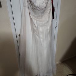 David's Bridal Cream Colored Wedding Dress Size 22w