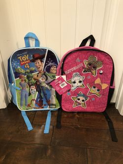 Lol dolls back pack toy story backpack NEW $8 EACH