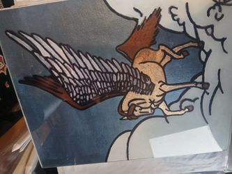 "Pegasus on clouds" Alcohol Ink painting