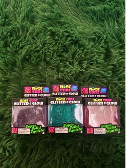 3 Complete Set of Nee Doh Cube Glow n Glitter
