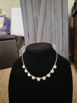 Trifari Necklace Silver with Crystals