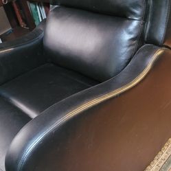 Black Pleather Recliner - Great Condition