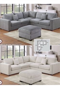 Sectional with ottoman set 99”x99”