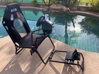Next Level Racing GT-Lite Racing Cockpit and Thrustmaster T128 XBOX / PC Compatible FFB Racing Wheel, and T2PM Pedal Set – Brand NEW!