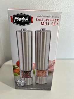 Parini Stainless Steel Electric Salt & Pepper Mill Set