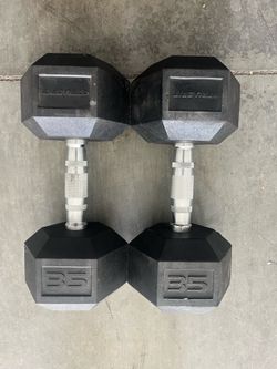 35 lb rubber dumbbells
