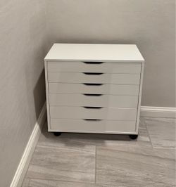 White IKEA Alex 6-Drawer Rolling Storage Cabinet