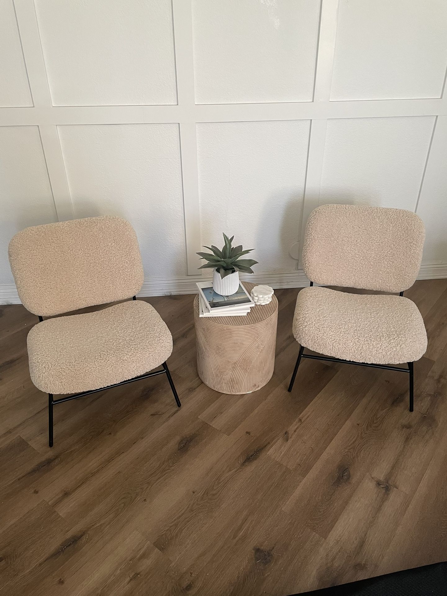 2 Zara Home Boucle Accent Chairs