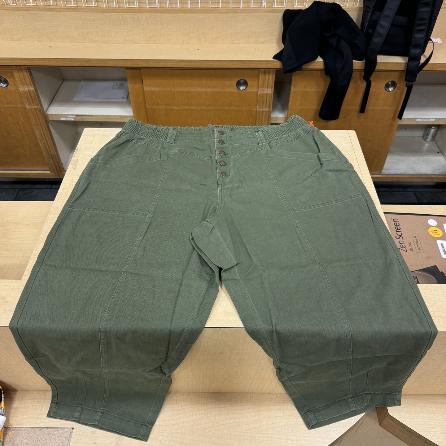 Women's Mid-Rise Tapered Fit Pants - Knox Rose™ Olive Green 2X