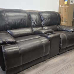 Leather Power Reclining Loveseat, sofa, couch, costco