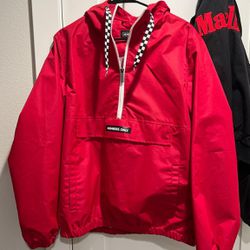 Members Only Unisex Red Windbreaker Jacket Size M