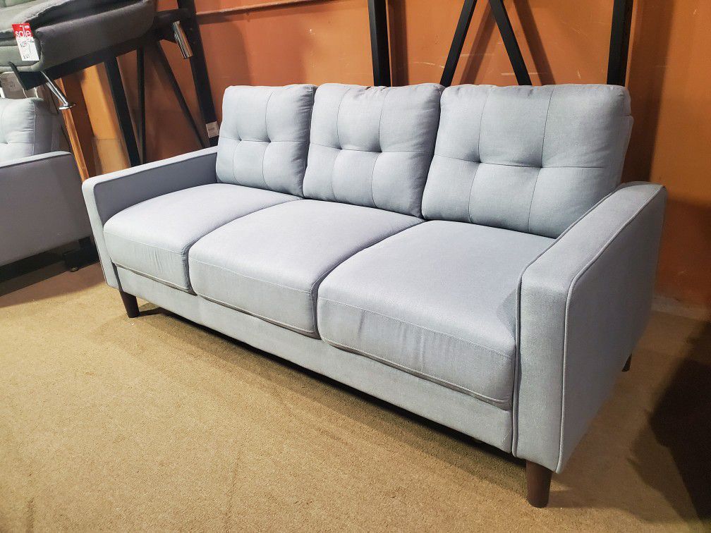 2pc Grey Sofa And Loveseat Set