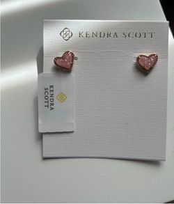 Kendra Scott Pink Heart Drusy Ari Earrings